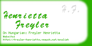 henrietta freyler business card